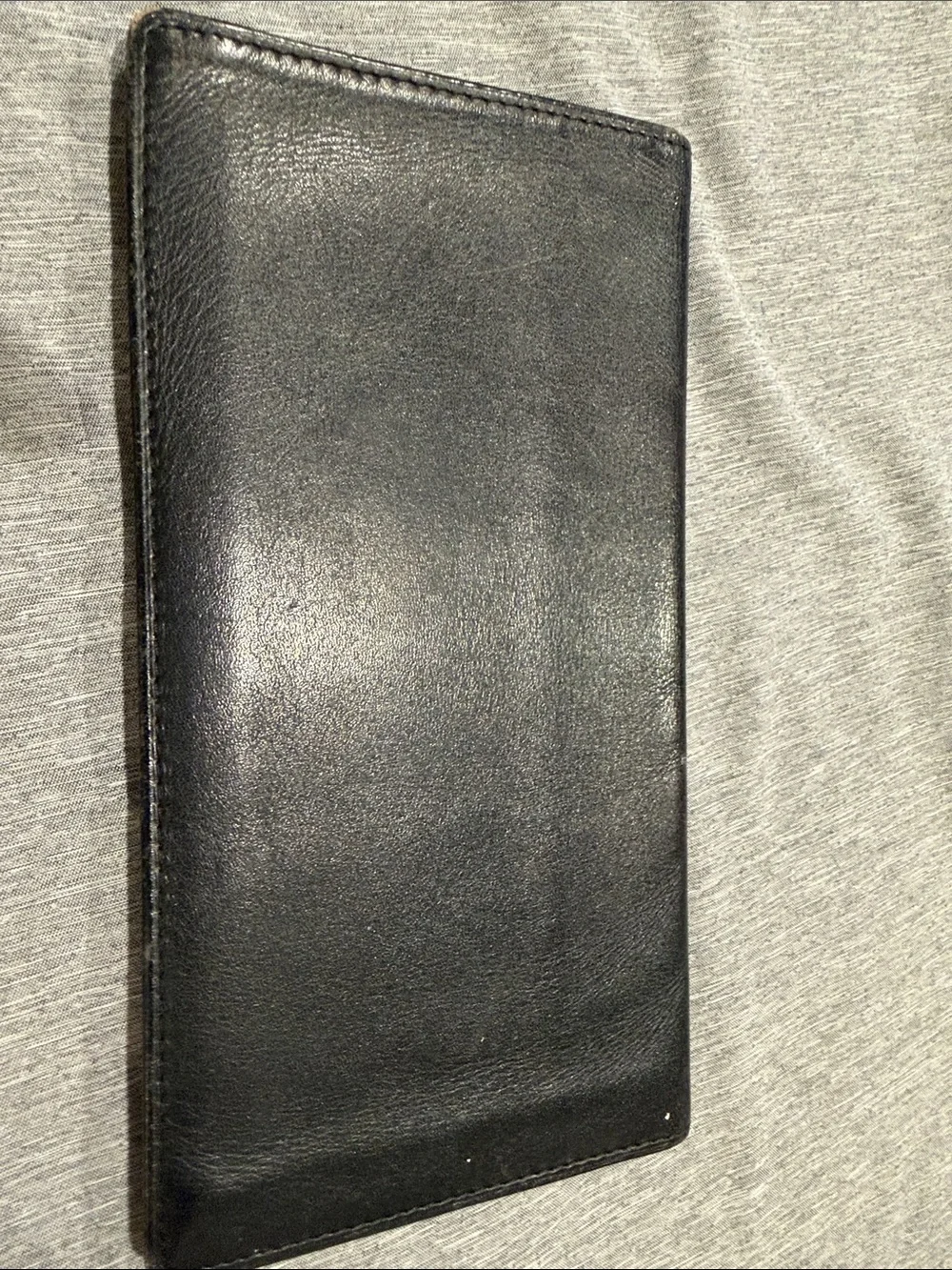 Dunhill Black Leather Wallet with Gold Logo and Corner Trim